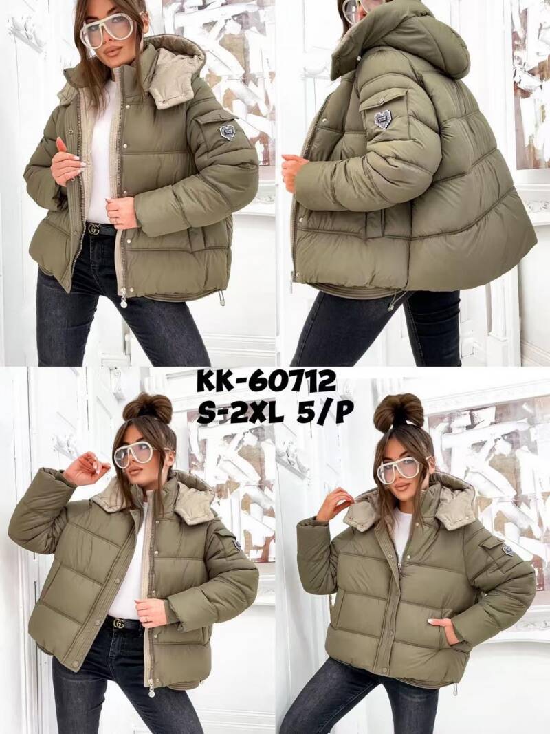 Kurtki damskie zimowe Roz S-2XL, 1 Kolor Paczka 5 szt